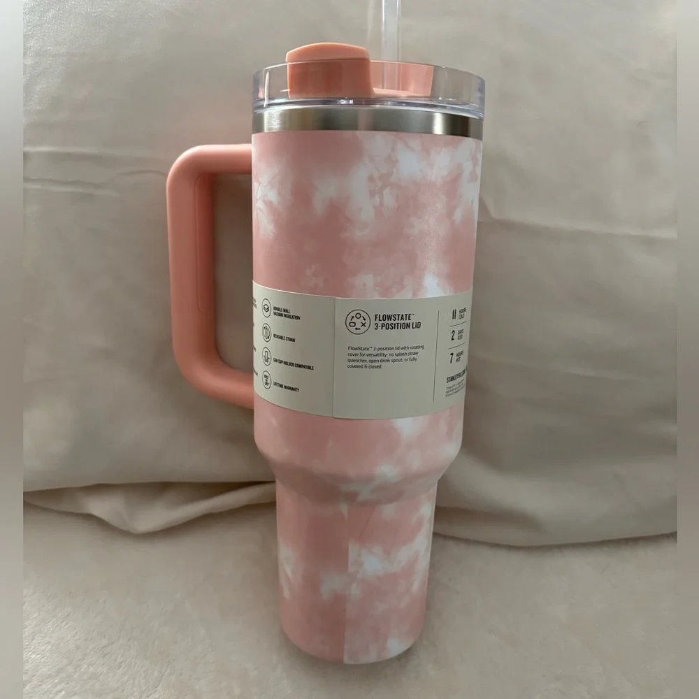 Stanley Cup 40oz Adventure in Peach Tie Dye Brand New! - Picture 2 of 3